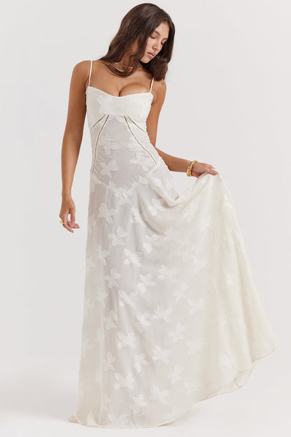 Women's Elegant Maxi Dress Silky Slim Fit Spaghetti Straps
