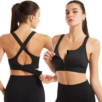 Soft and Supportive Zip Front Sports Bra