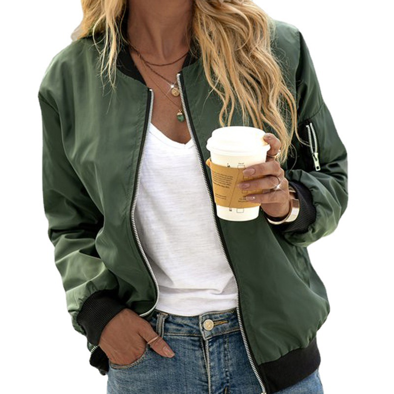 Women's Long Sleeved Bomber Jacket Lightweight