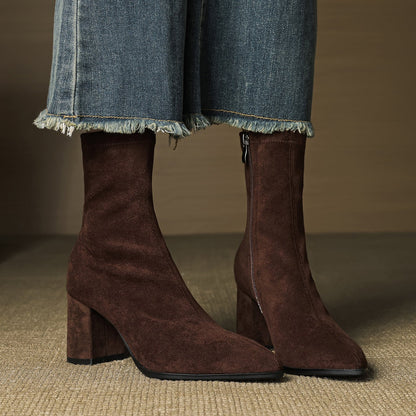 Luxurious Soft Suede Ankle Boots - VibreMode
