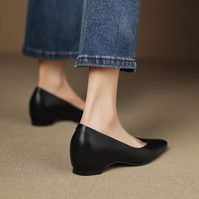 Real Leather Comfort Flat Shoes