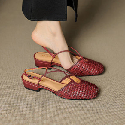 Real Leather Classic Slingback Shoes