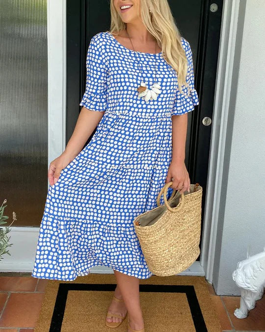 Women's Relaxed Midi Dot Dress