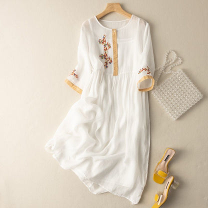 Women's Boho Midi Dress Long Sleeve