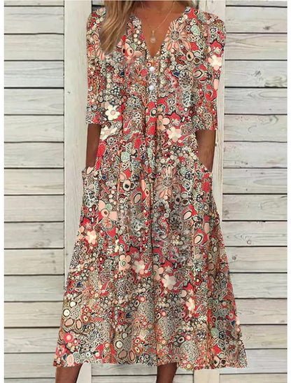 Chic Maternity Summer Dress with Tummy Panel - VibreMode