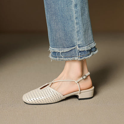 Real Leather Classic Slingback Shoes