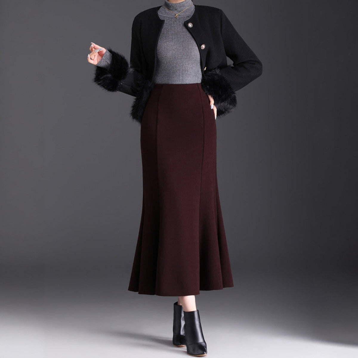 Lina Midi Flared Skirt - Jack Hafford