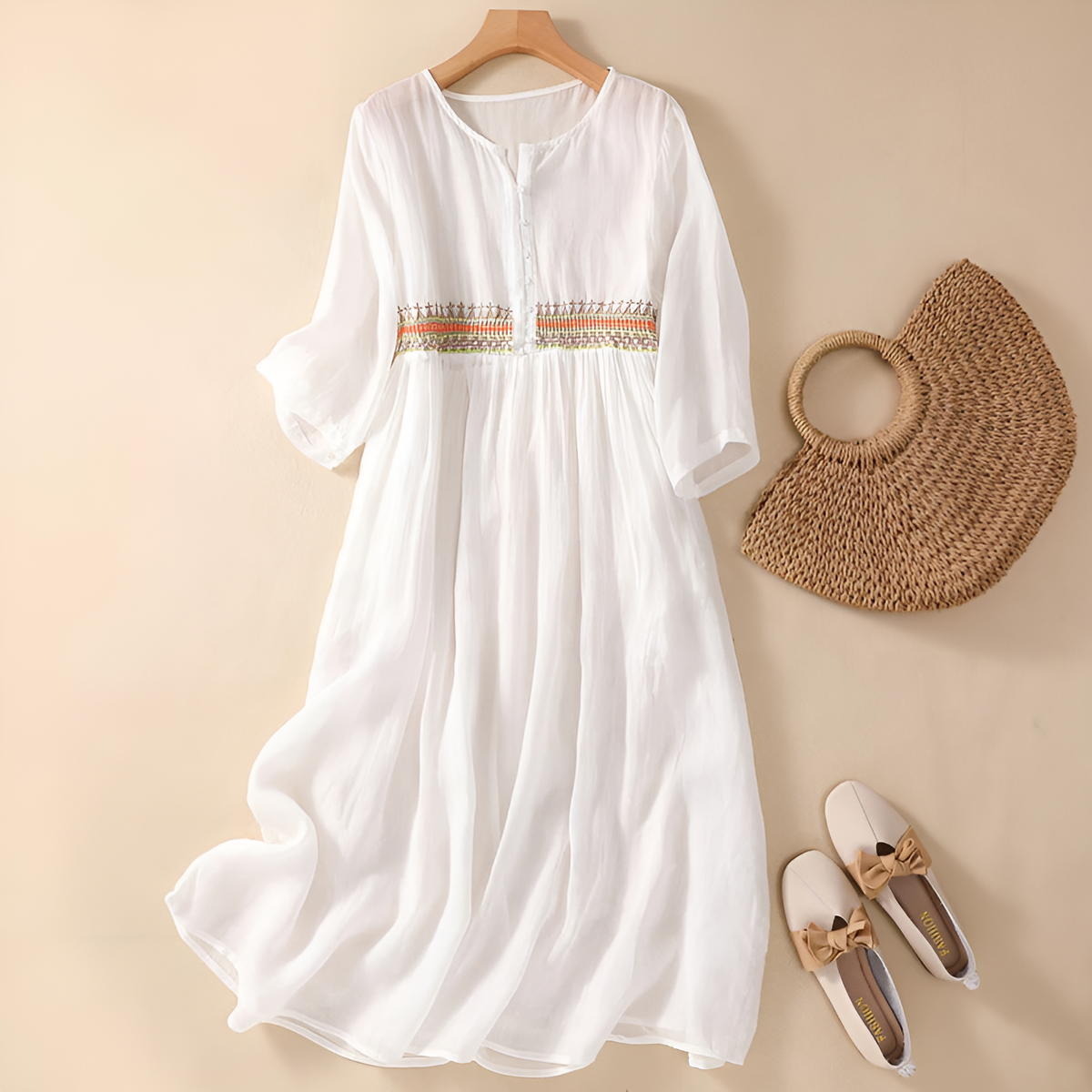Women's Maxi Dress Three-Quarter Sleeve