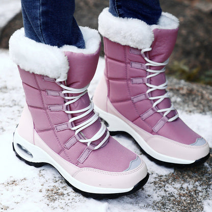 Warm Waterproof Insulated Snow Boots - Pink