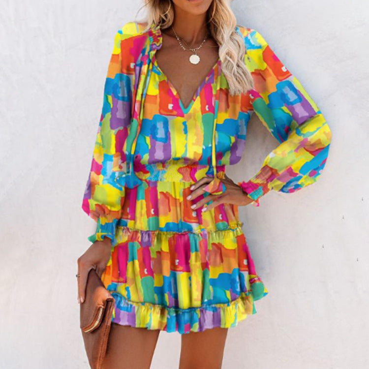Women's Floral Mini Dress Bold Print