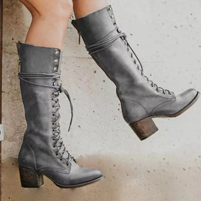 Chic Women's High Heel Lace Up Boots