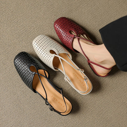 Real Leather Classic Slingback Shoes