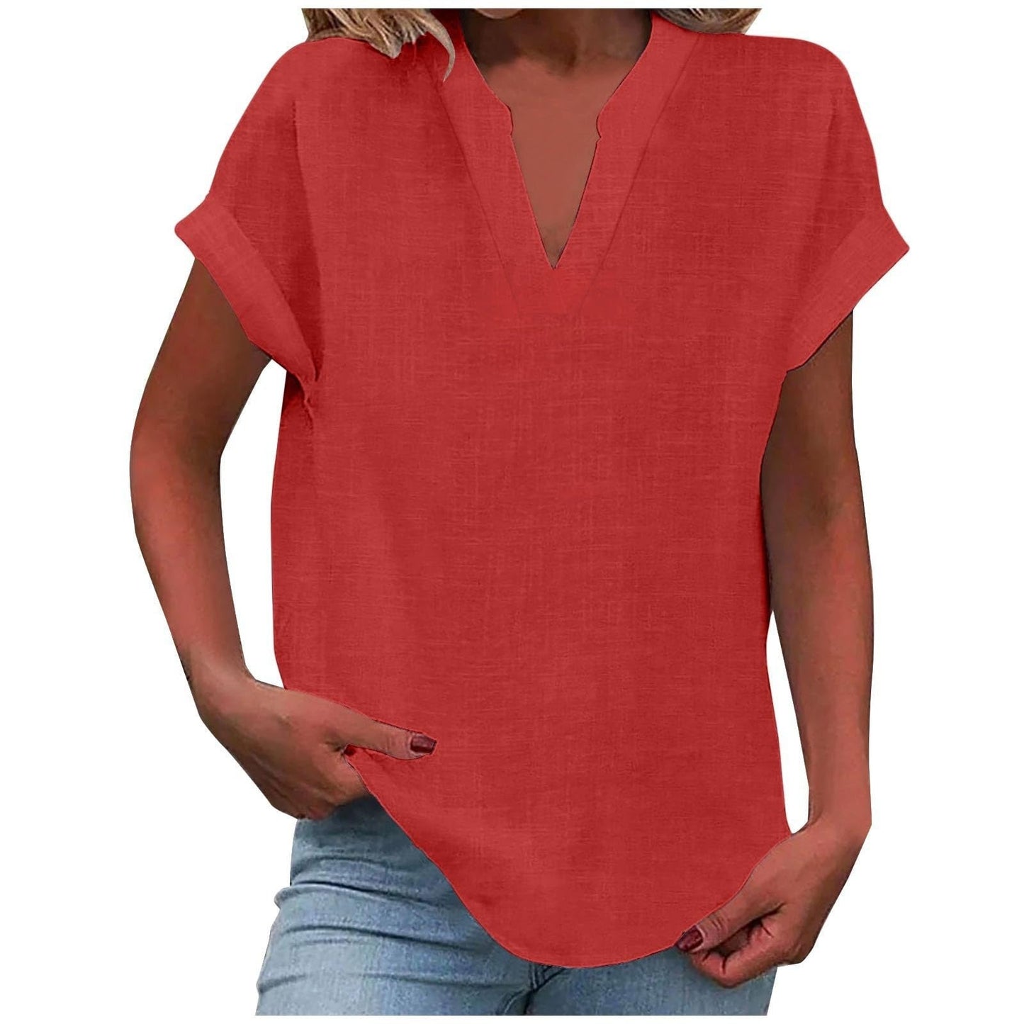 Casual V Neck Women's Blouse