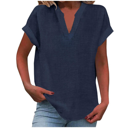 Casual V Neck Women's Blouse