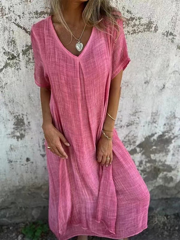 Women's Short Sleeve V-Neck Dress