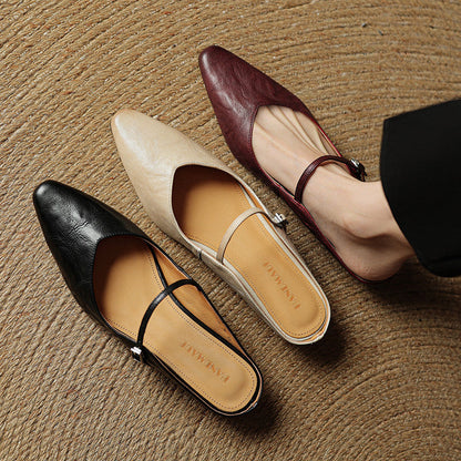 Authentic Soft Leather Mule Shoes