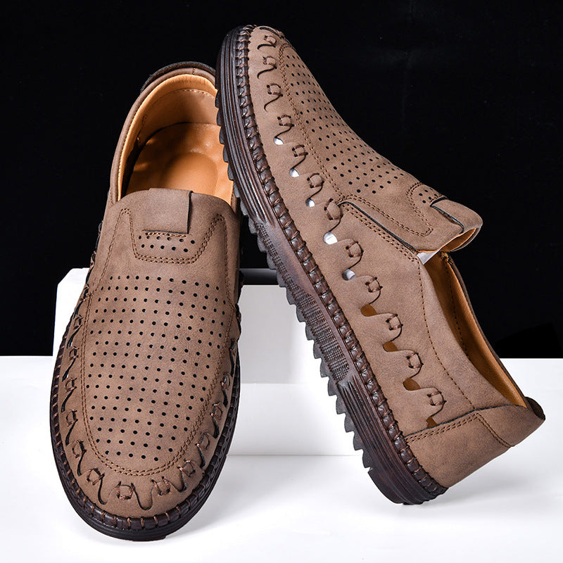 Aldric Men's Faux Leather Loafers Hand-Stitched