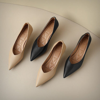 Elegant Low Heel Pointed Toe Women's Slip On Pumps