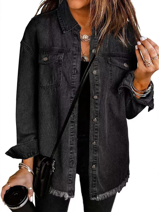 Women's Collared Button Down Jacket - VibreMode