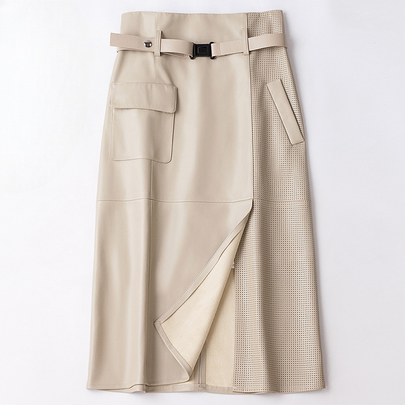 Vella Women's Sheepskin Leather Skirt - VibreMode