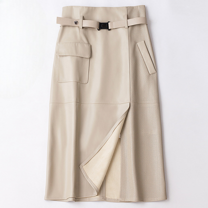 Vella Women's Sheepskin Leather Skirt - VibreMode