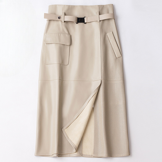 Vella Women's Sheepskin Leather Skirt - VibreMode