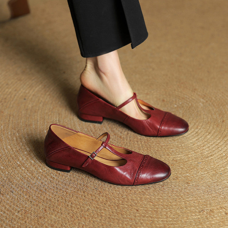 Authentic Real Leather Flat Shoes - VibreMode