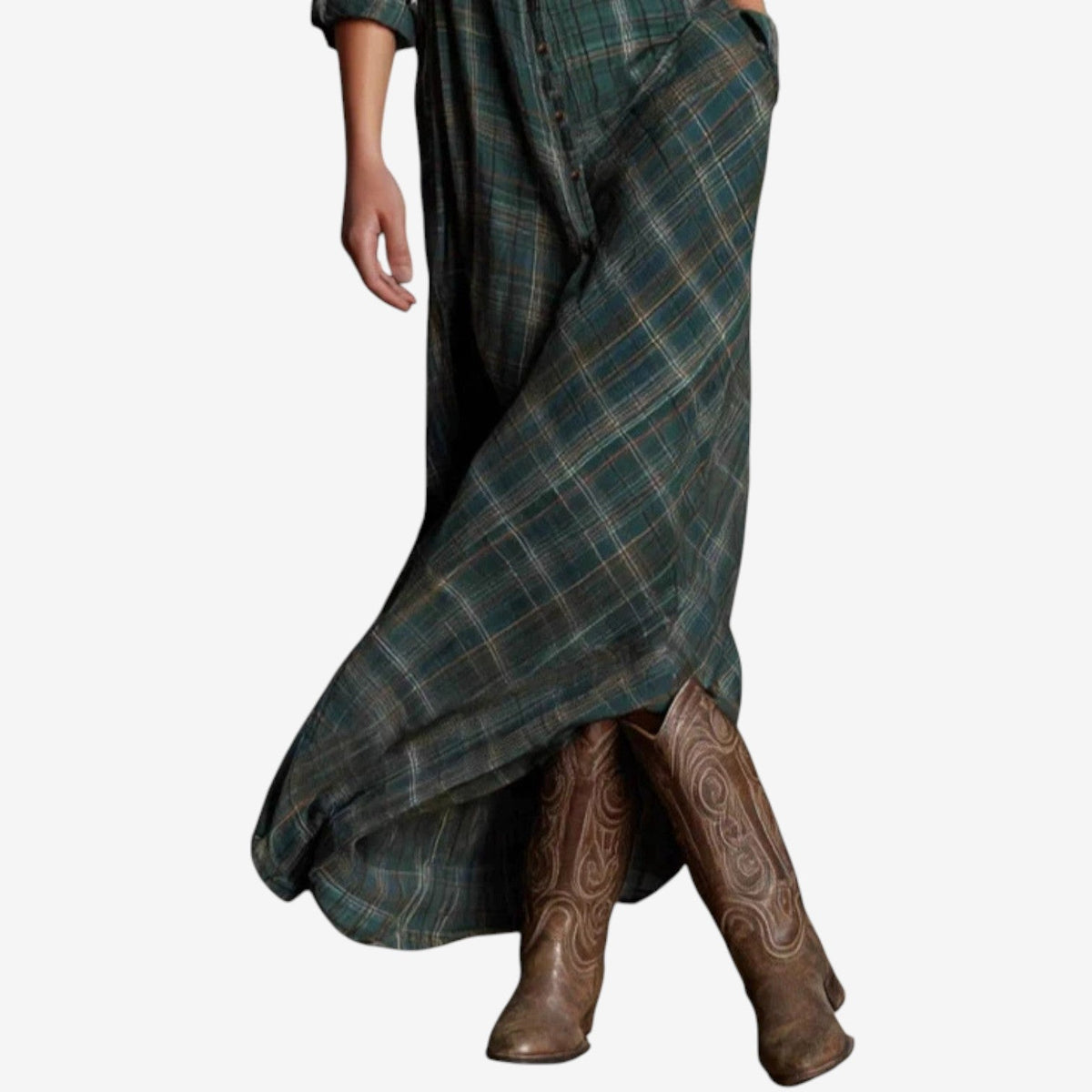 Women's Plaid Maxi Dress