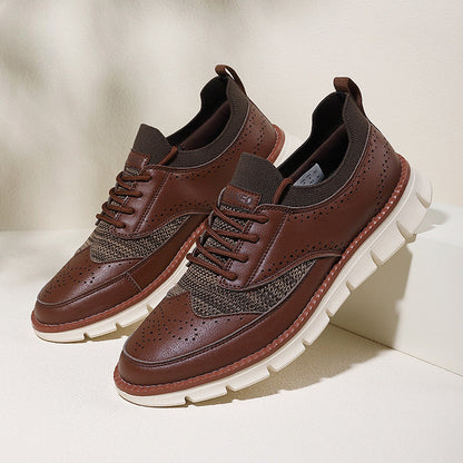 Casual White Lace Up Shoes - VibreMode
