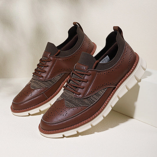 Casual White Lace Up Shoes - VibreMode