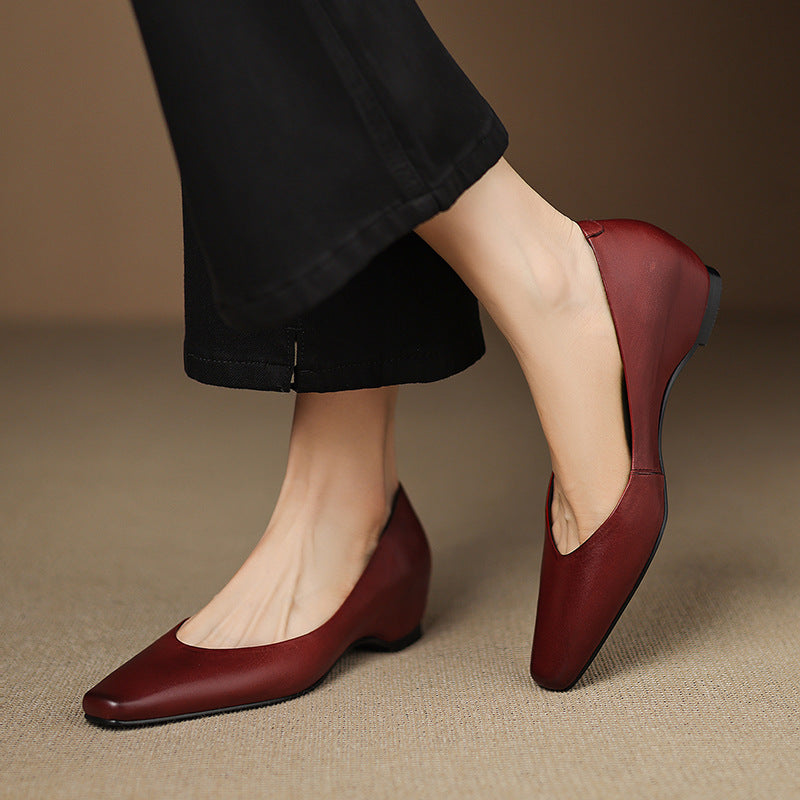 Real Leather Comfort Flat Shoes