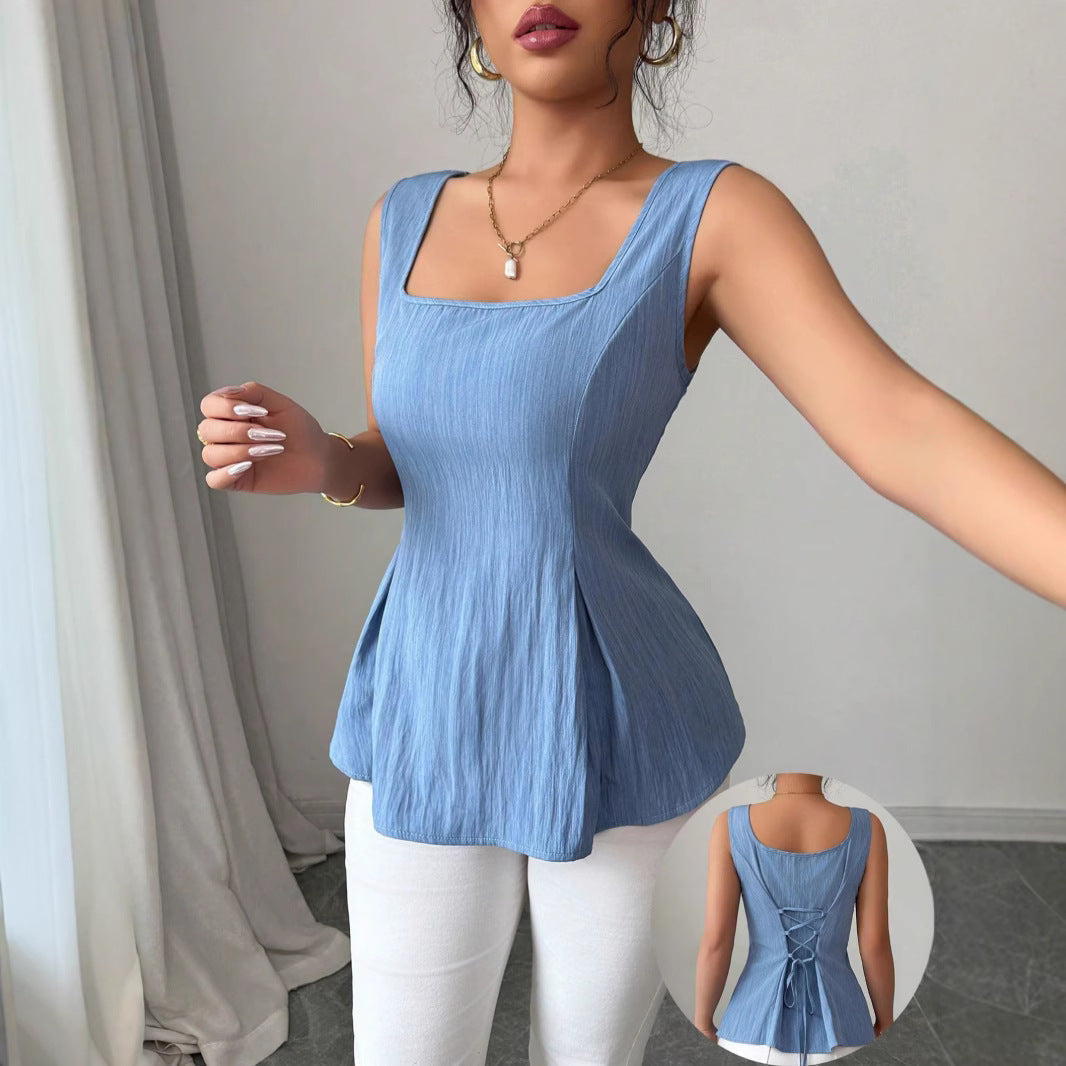 Women's Sleeveless Peplum
