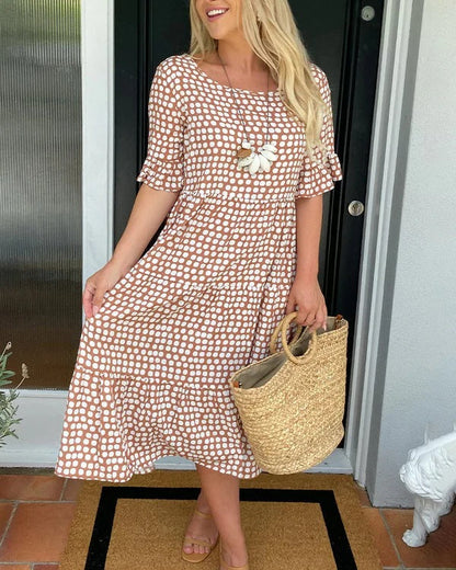 Women's Tiered Dot Pattern Dress
