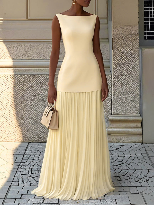 Elegant Strapless Flowy Long Dress