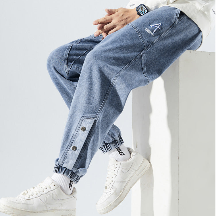 Dark Blue Faded Jogger Pants - VibreMode