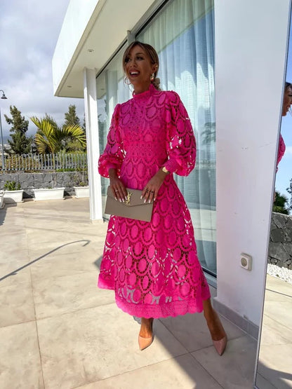 Elegant Floral Knee Length Dress