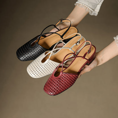 Real Leather Classic Slingback Shoes
