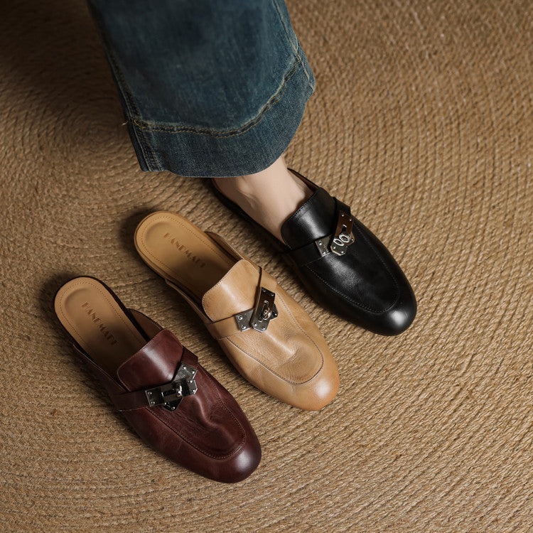 Authentic Luxe Leather Mule Shoes