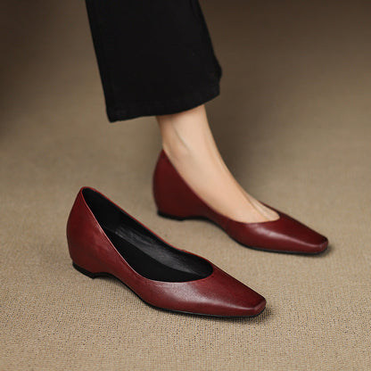 Real Leather Comfort Flat Shoes - VibreMode