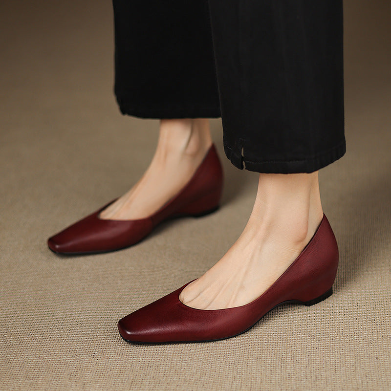 Real Leather Comfort Flat Shoes