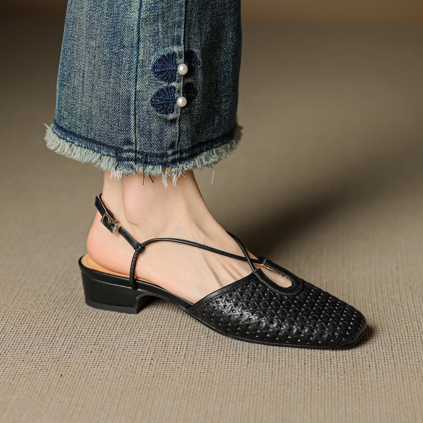 Real Leather Classic Slingback Shoes