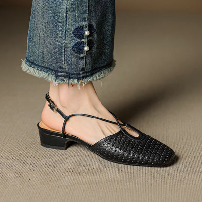 Real Leather Classic Slingback Shoes