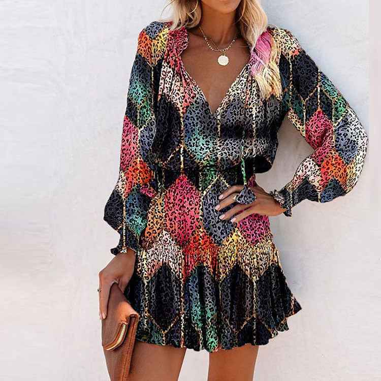 Women's Floral Mini Dress Bold Print