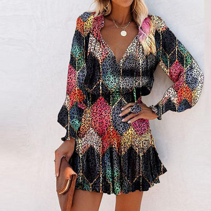Women's Floral Mini Dress Bold Print
