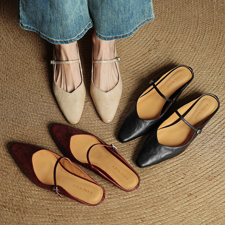 Classic Women's Real Leather Mule Shoes