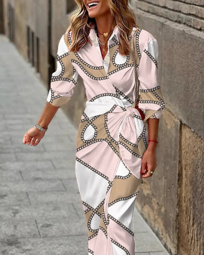Women's Wrap Dress with Collar