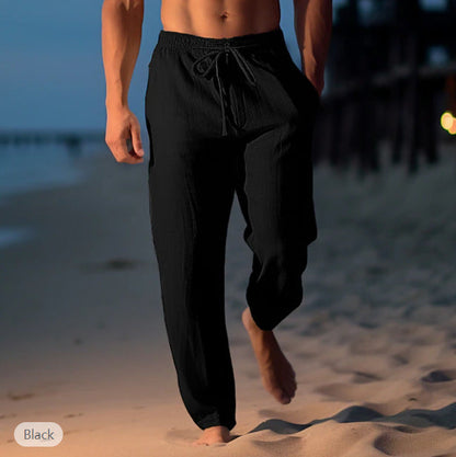 Men's Linen Pants Trendy Beige