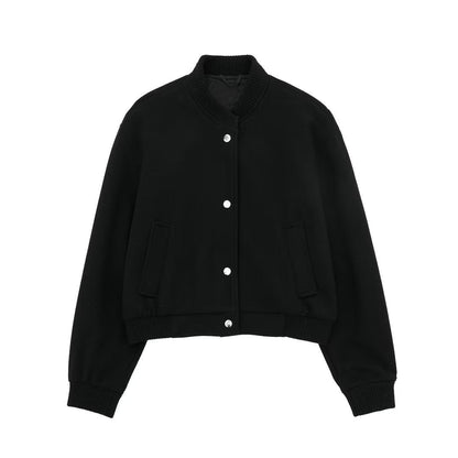 Men's Pilot Jacket Ribbed Cotton Stand-Up Collar