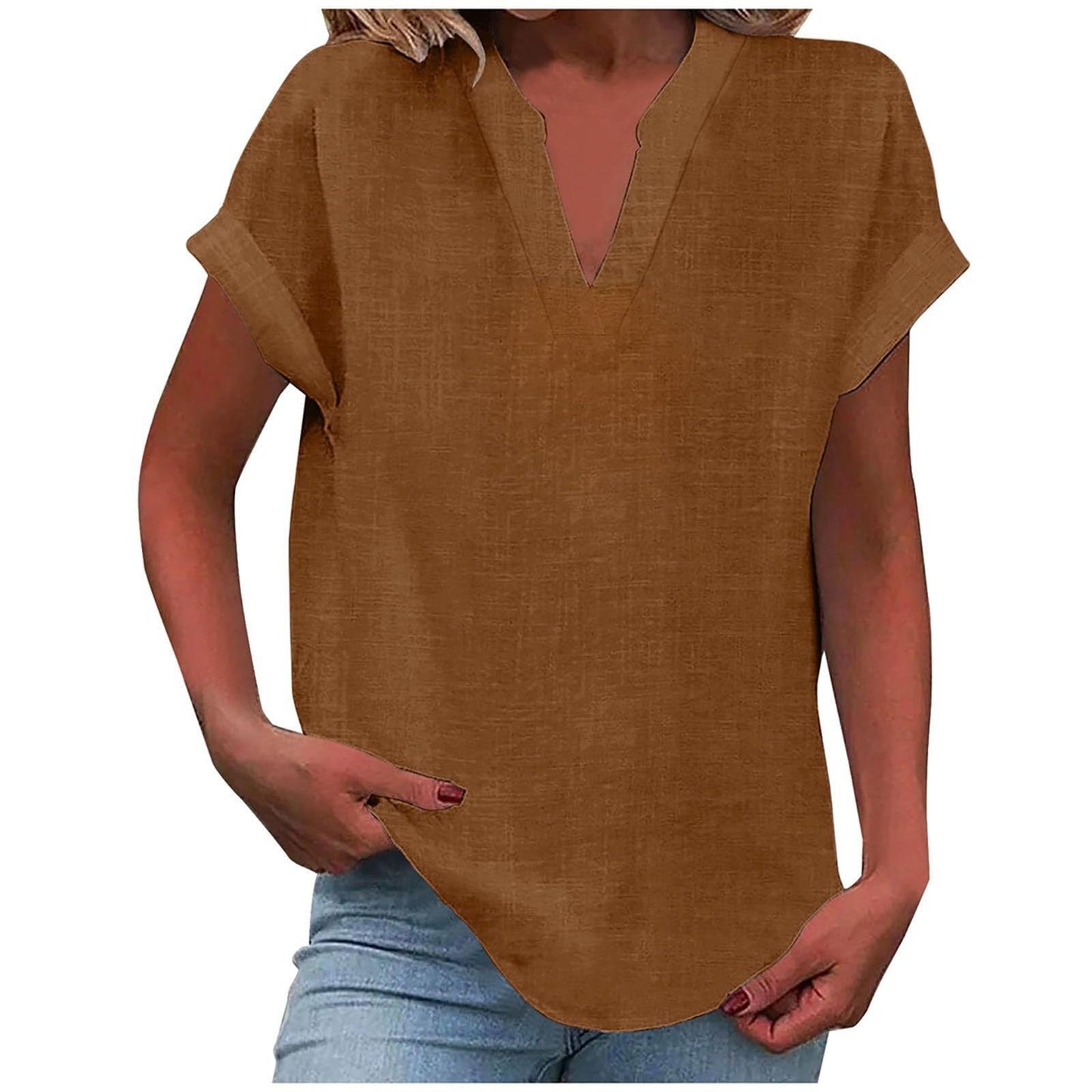 Casual V Neck Women's Blouse