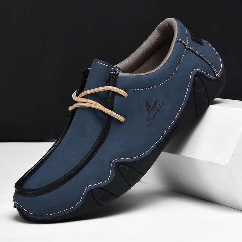 Premium Brown Leather Slip On Shoes - VibreMode